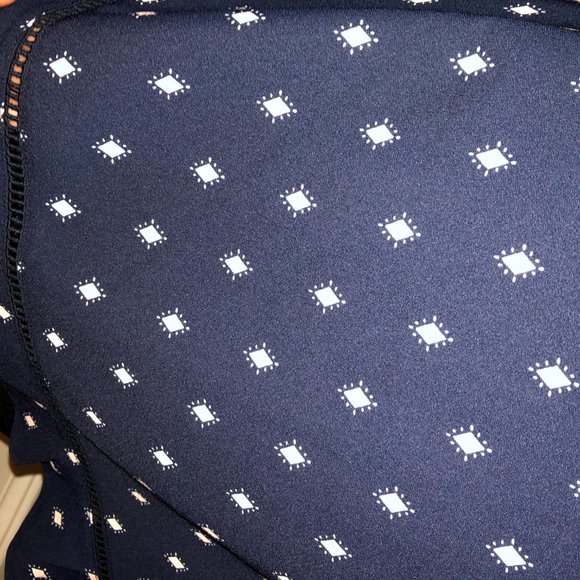 NWT Loft Navy and Pink aline skirt - Picture 2 of 5